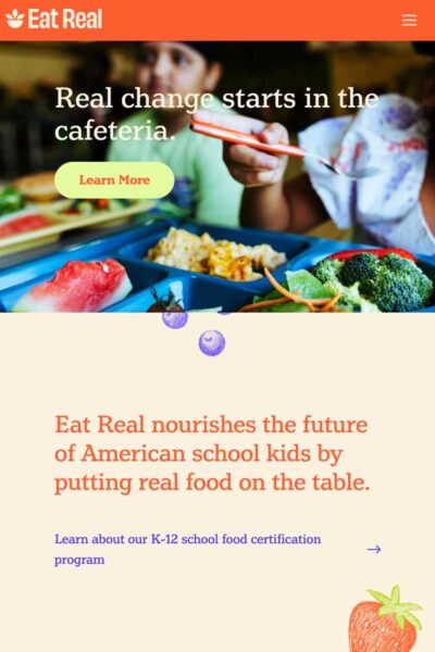 eat real website on tablet