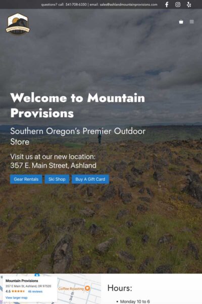 ashland mountain provisions on a tablet